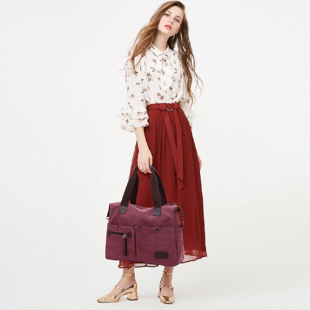 Nicole & Doris Multiple Pockets Canvas Tote Bag