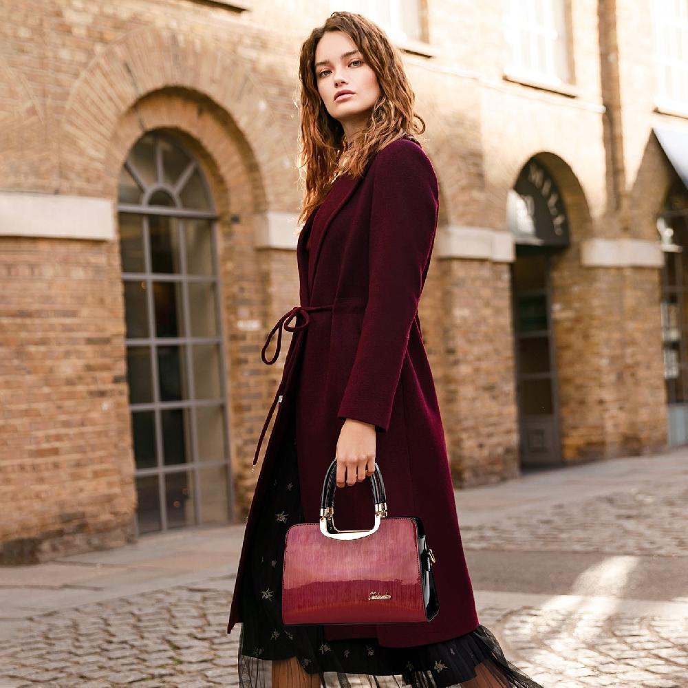 Nicole & Doris New Glossy Plain Ladies Handbag