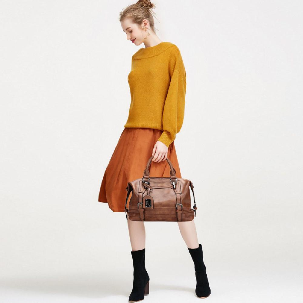 Nicole & Doris Oil Wax PU Leather Women Handbag