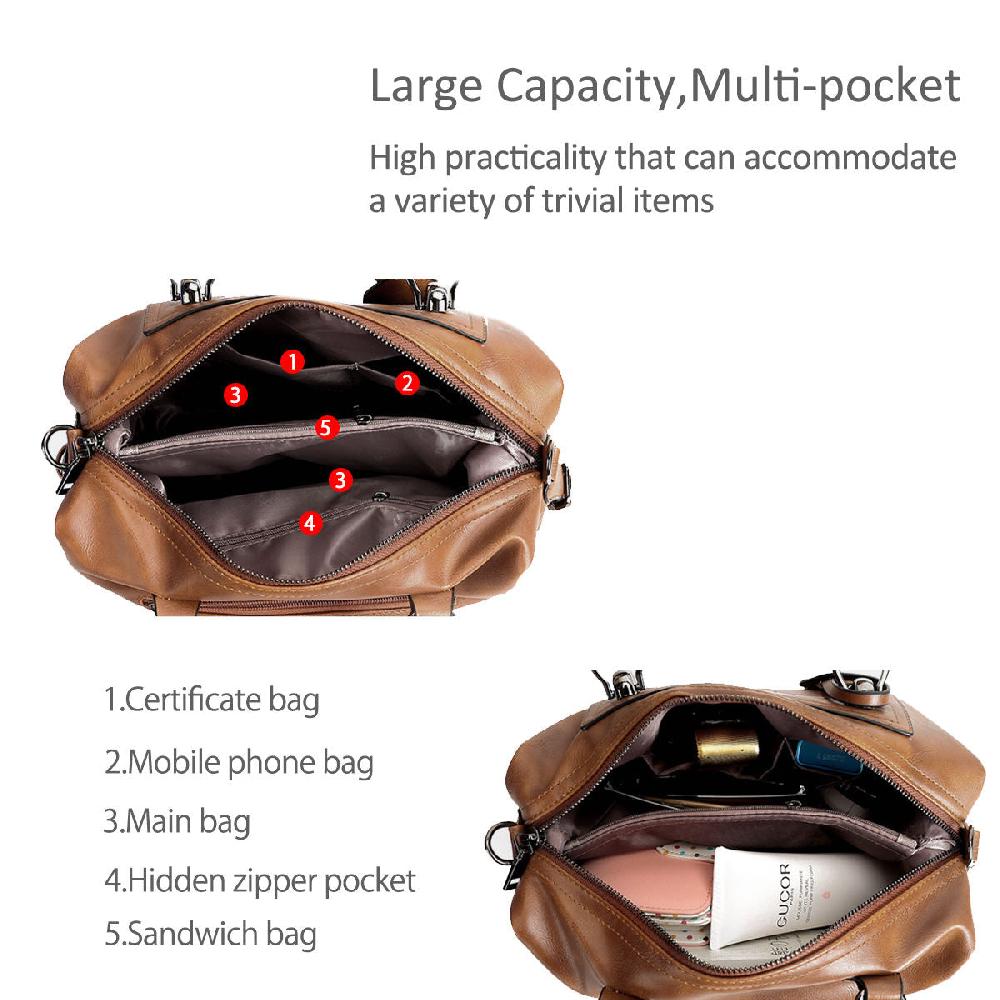 Nicole & Doris Oil Wax PU Leather Women Handbag