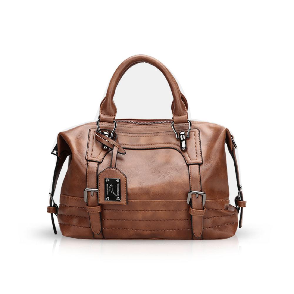 nicole & doris Oil Wax PU Leather Women Handbag