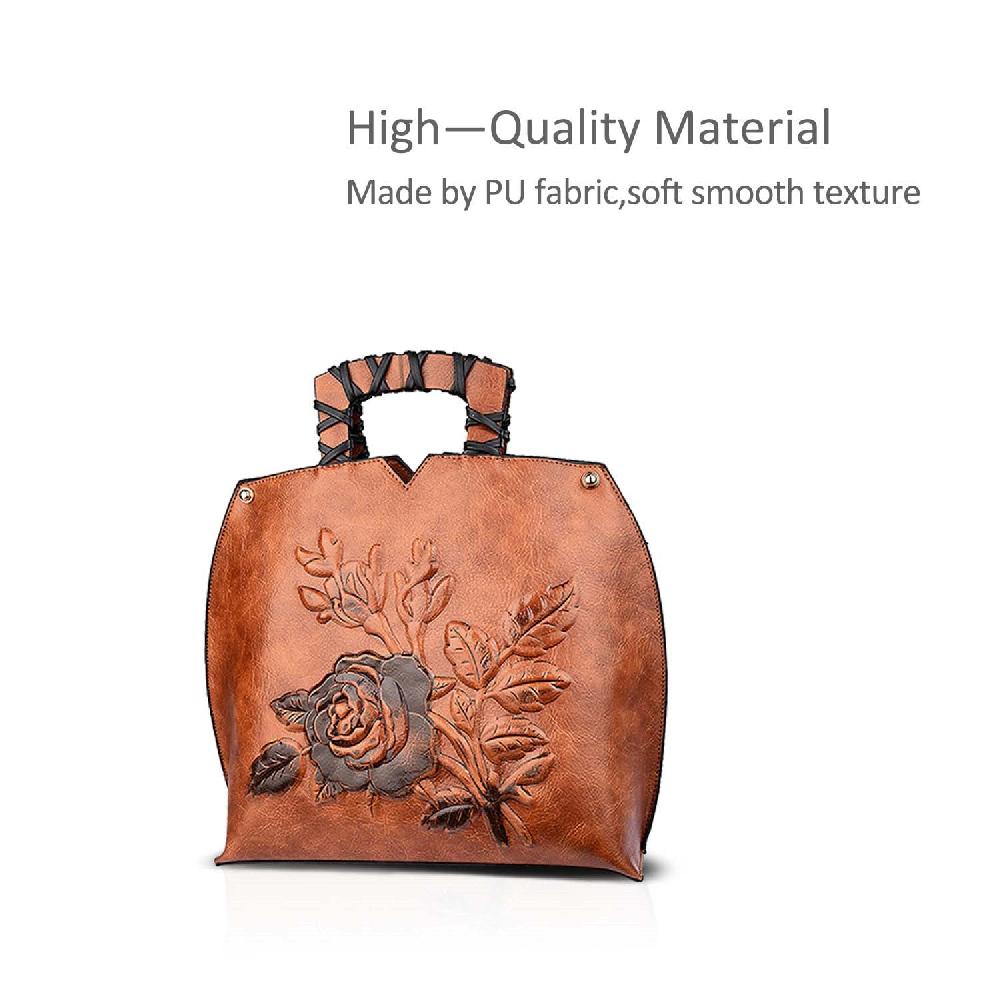 Nicole & Doris Orange Flower Patterned Handbag