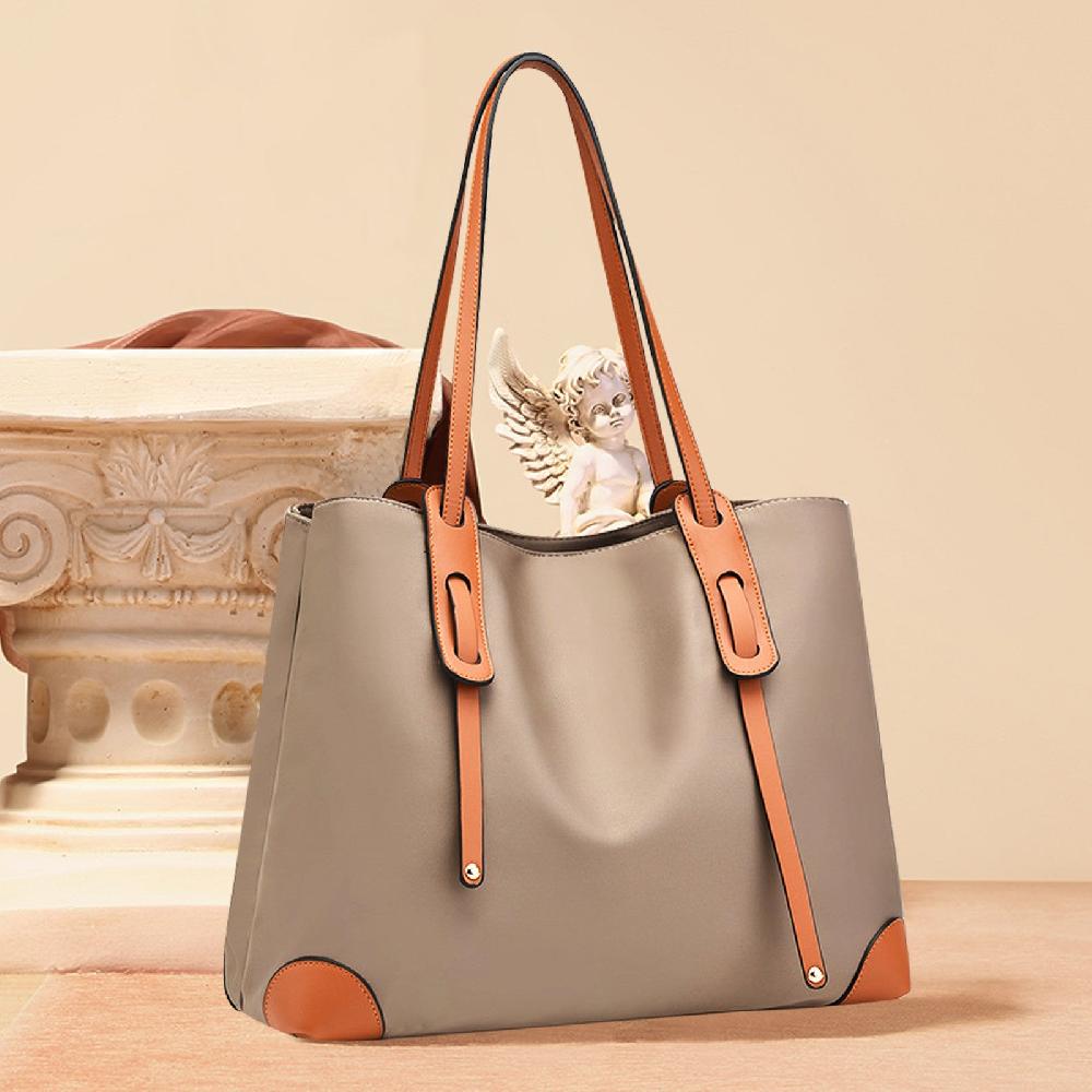 Nicole & Doris Oxford Fabric & PU Tote Bag