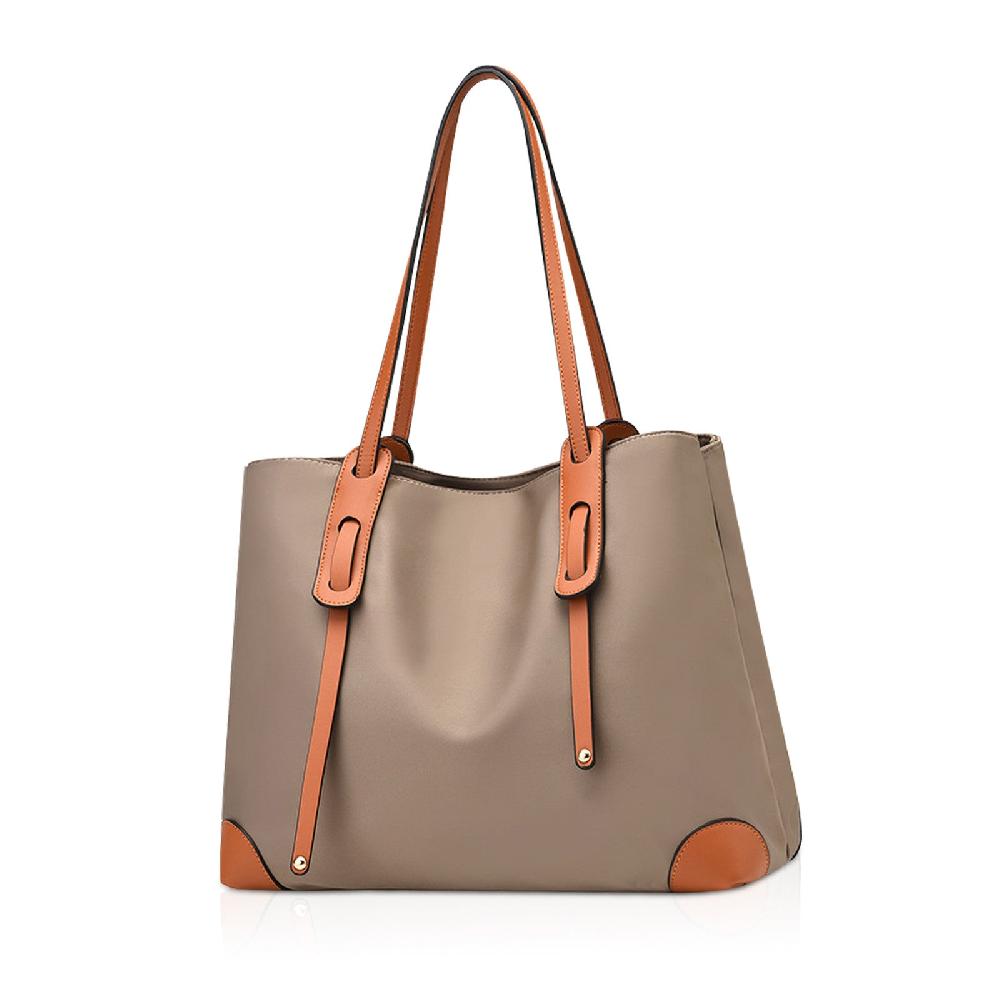 nicole & doris Oxford Fabric & PU Tote Bag