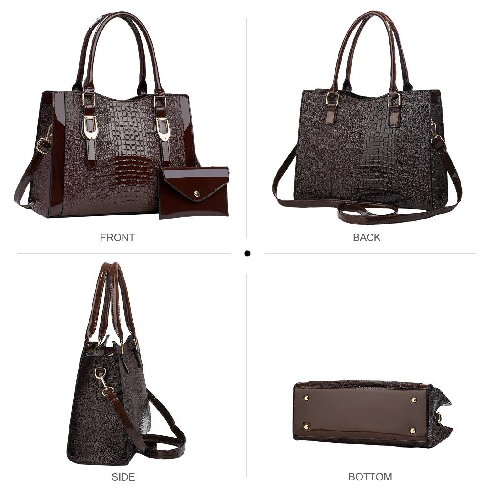 Nicole & Doris Patent Leather Handbag And Purse Set