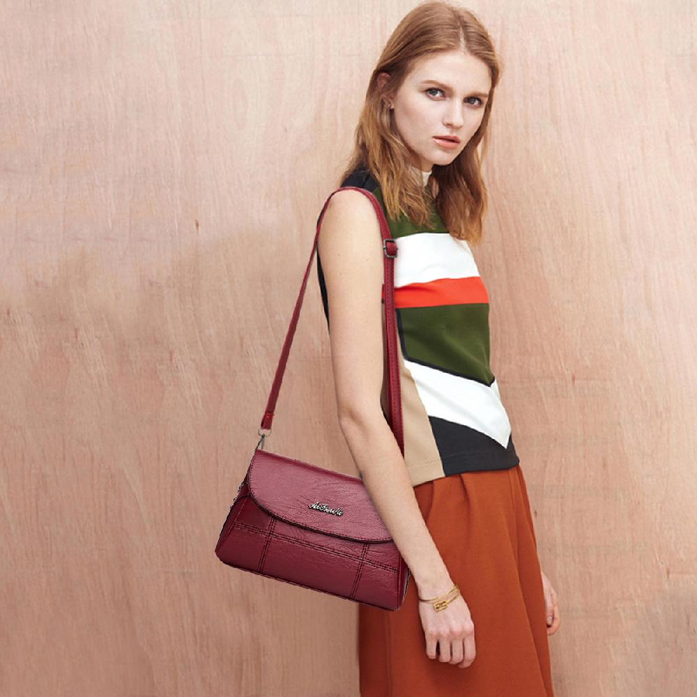 Nicole & Doris Plaid Messenger Bag