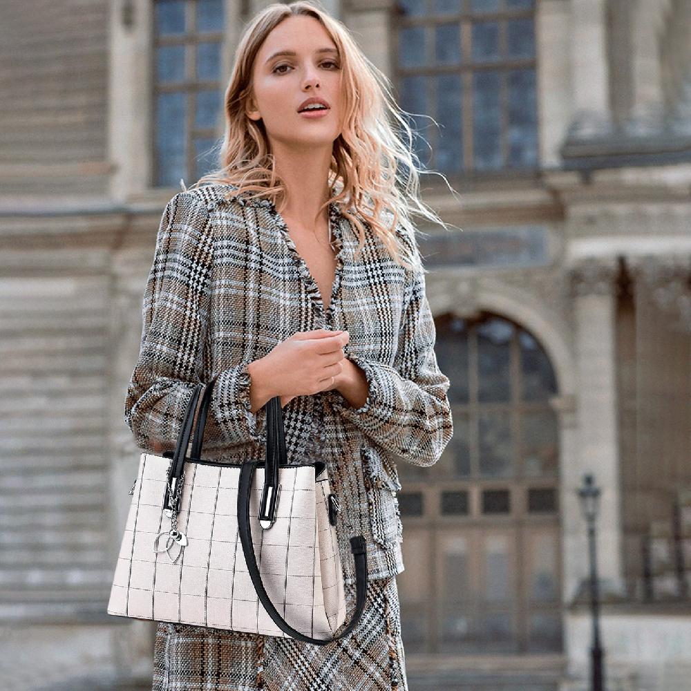 Nicole & Doris Plaid Tote Bag