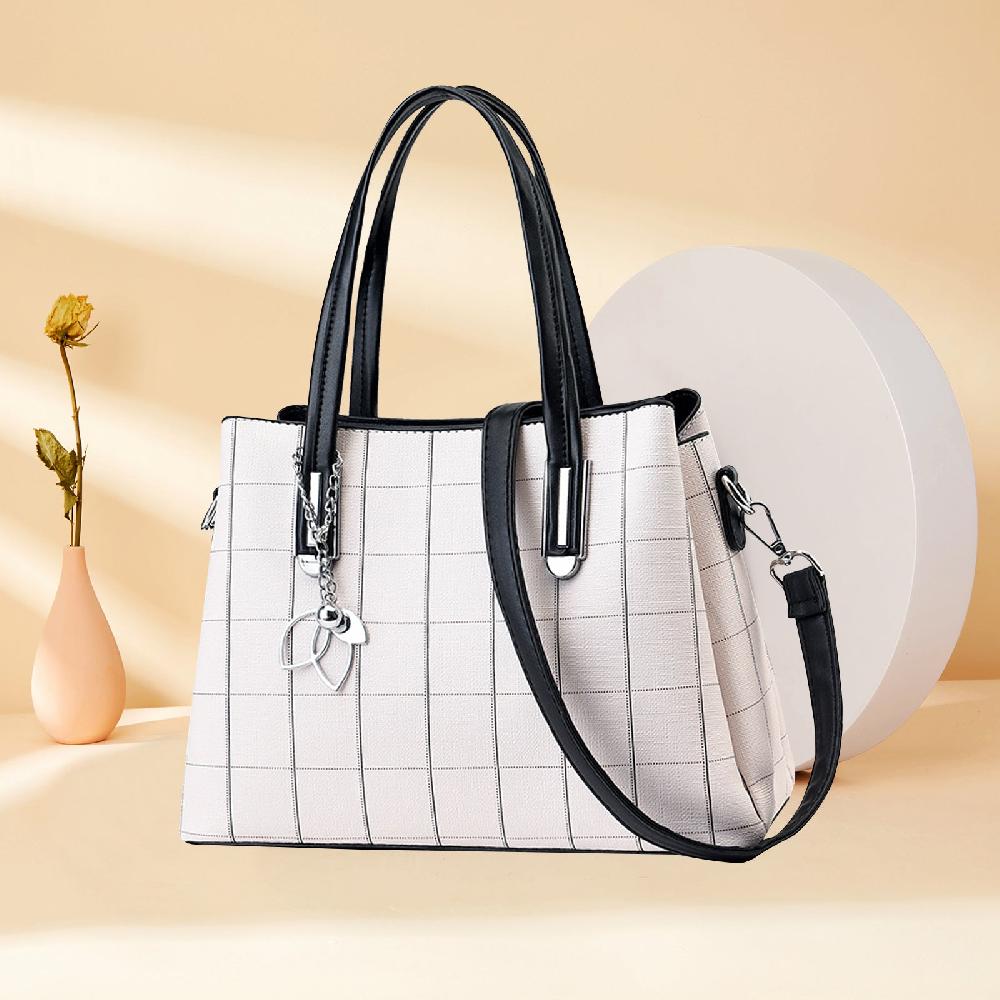 Nicole & Doris Plaid Tote Bag