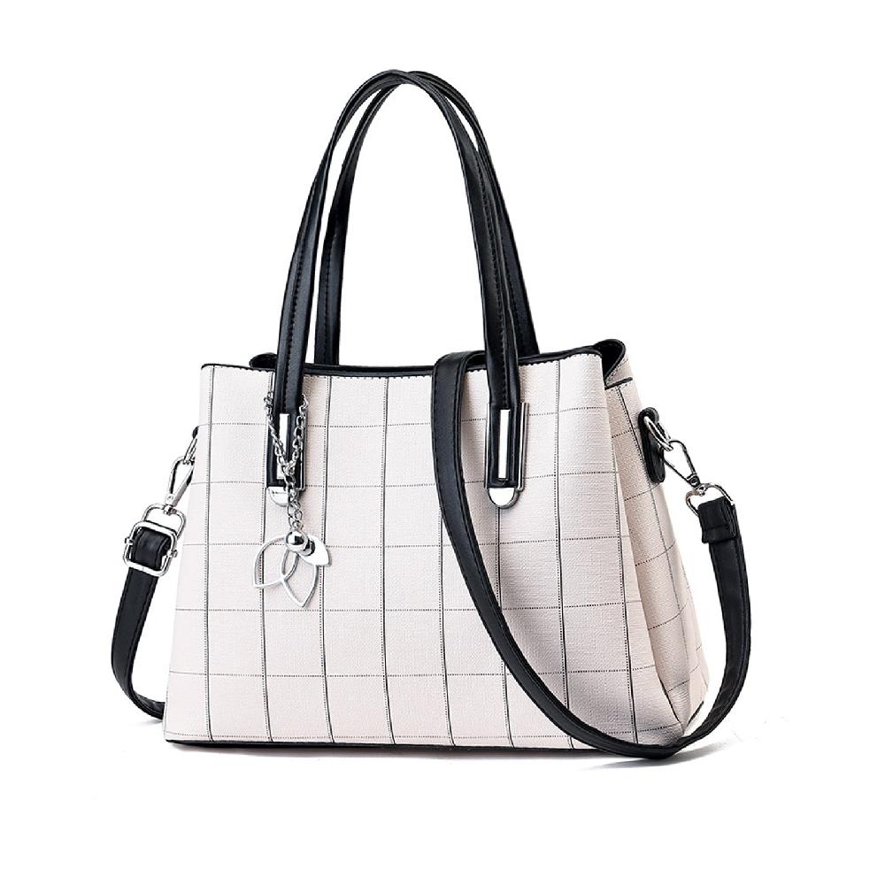 nicole & doris Plaid Tote Bag