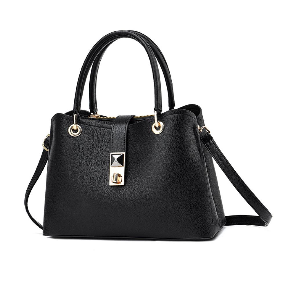 nicole & doris Plain Metal Lock Handbag
