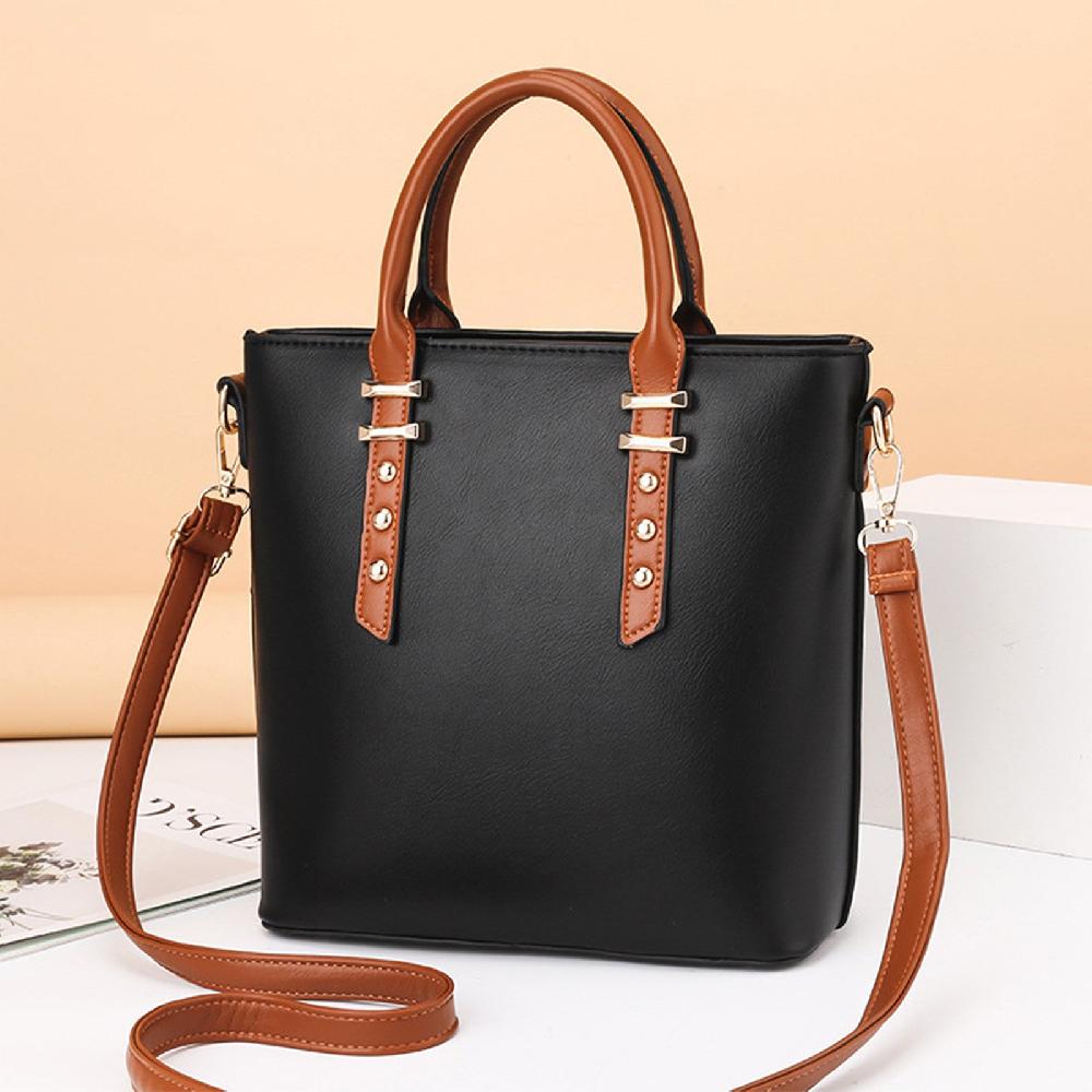 Nicole & Doris Plain Two-Colour Ladies Handbag