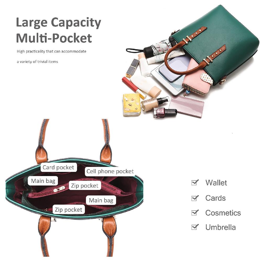 Nicole & Doris Plain Two-Colour Ladies Handbag