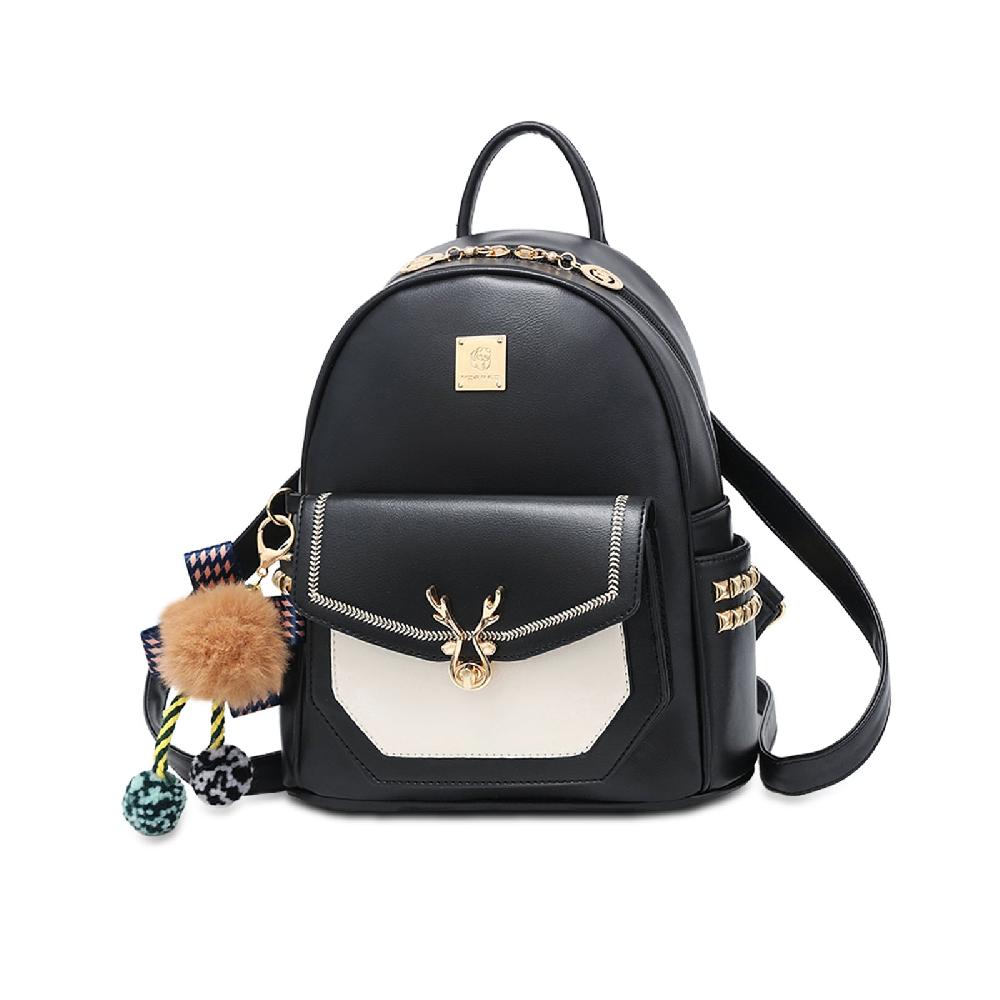 nicole & doris Pom Pom Decor Cute Packback