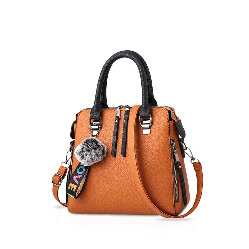 nicole & doris Pom Pom Decor PU Handbag