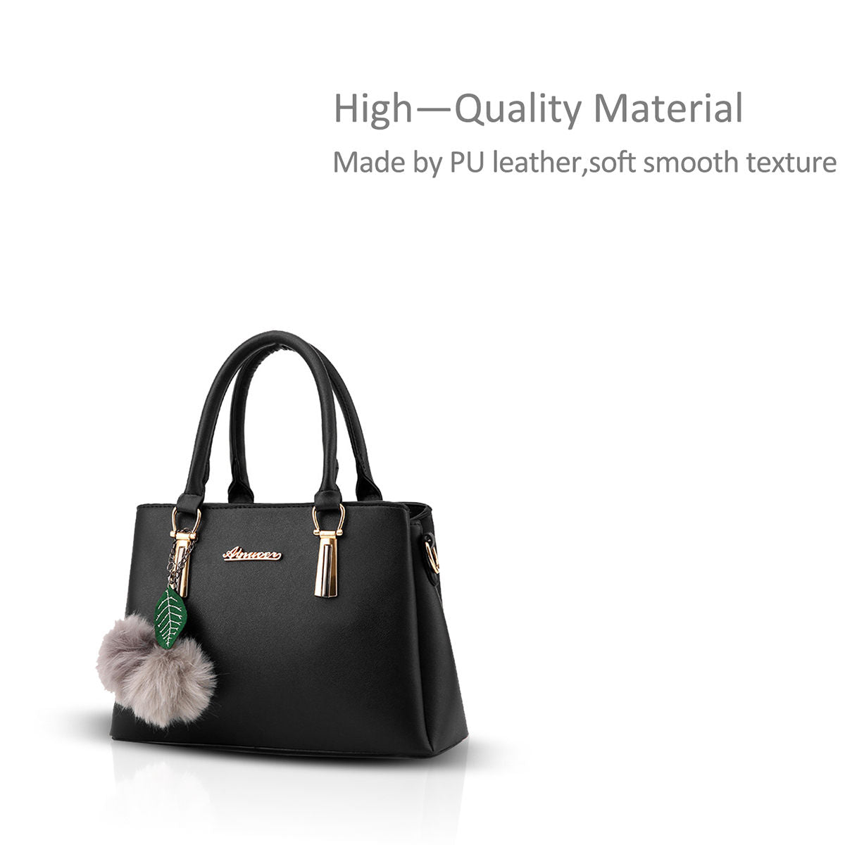 Nicole & Doris Pom Pom & Leaf Bag Charm Messenger Bag