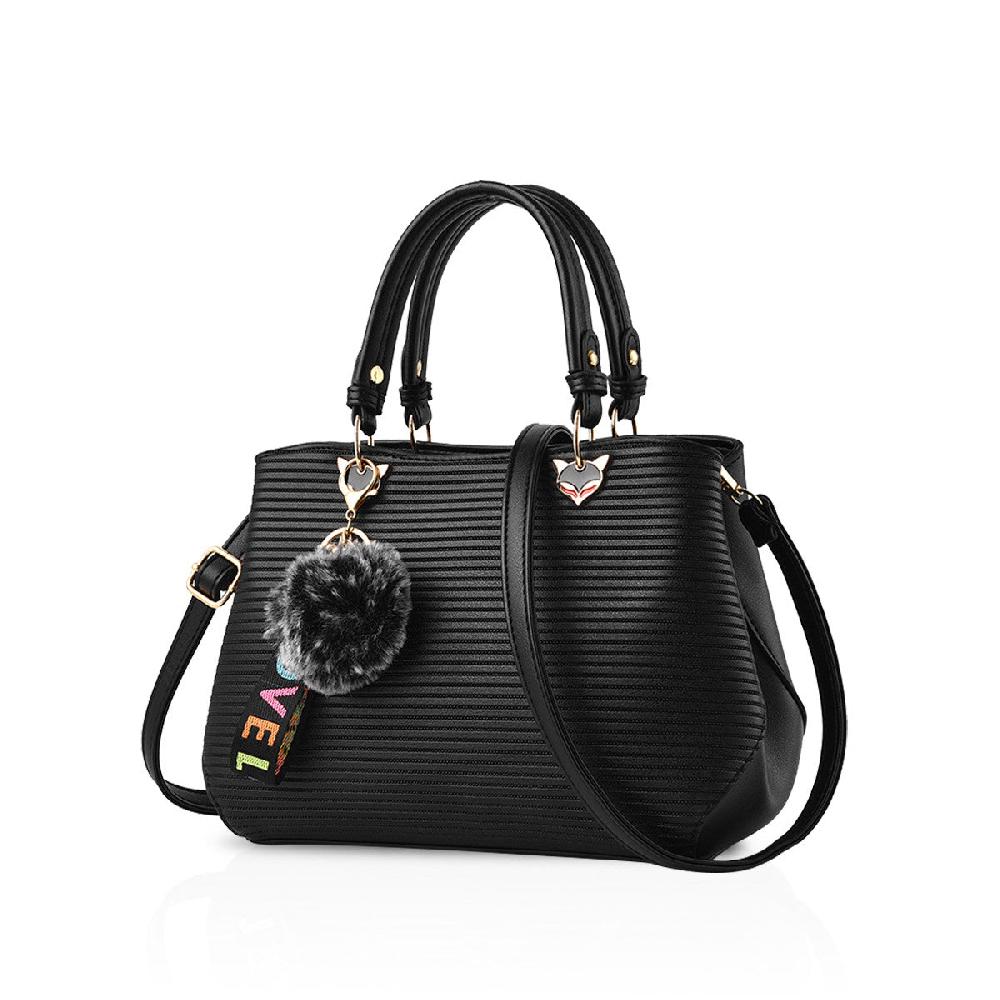 nicole & doris Pom Pom Single Colour Ladies Handbag