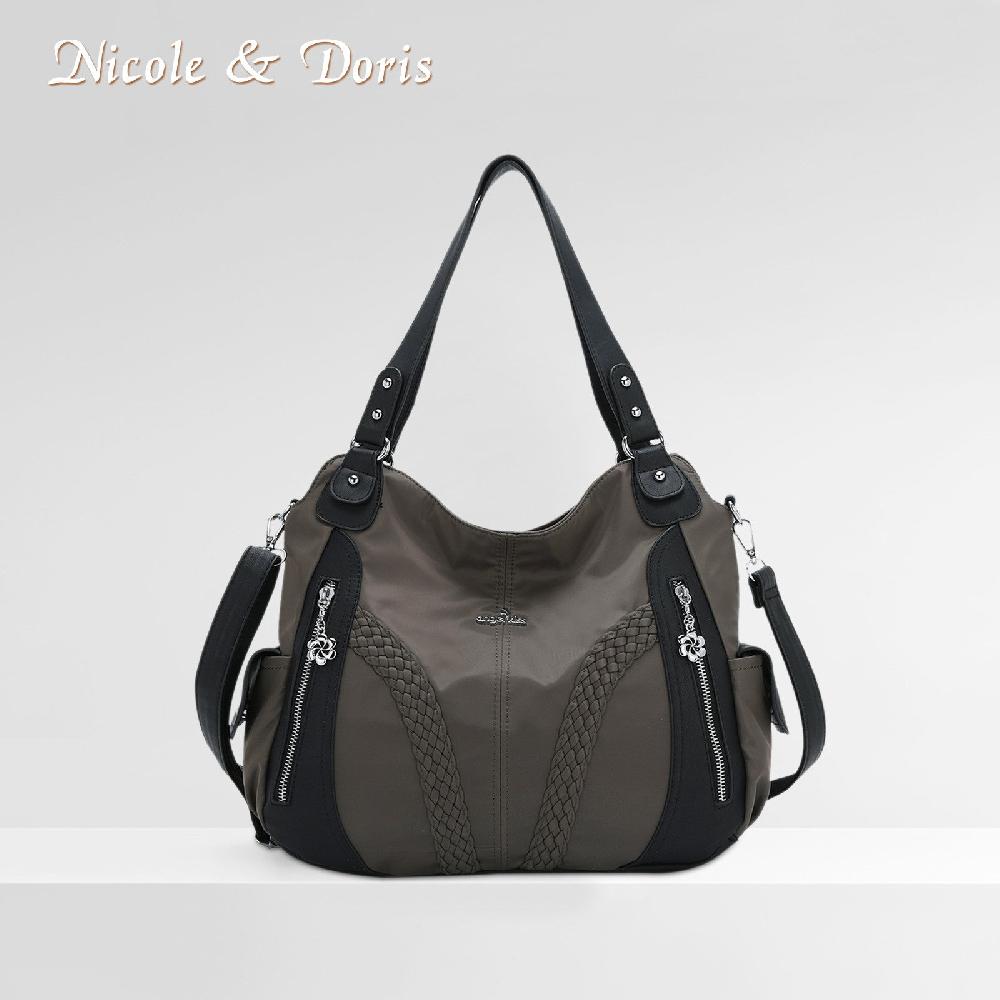 Nicole & Doris PU & Fabric Ladies Tote Bag