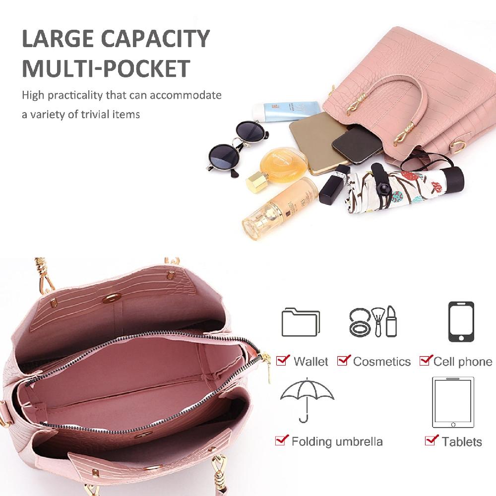 Nicole & Doris PU Leather 3 Pcs Tote Bag