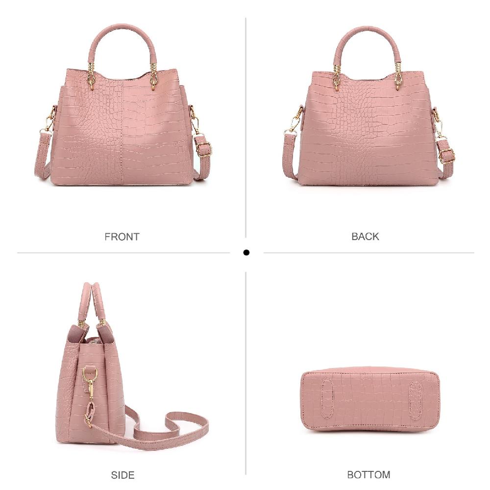 Nicole & Doris PU Leather 3 Pcs Tote Bag