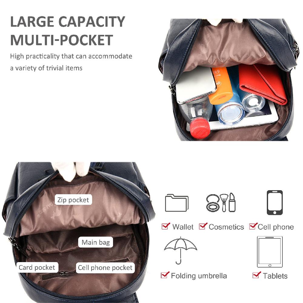 Nicole & Doris PU Leather Anti-theft Backpack