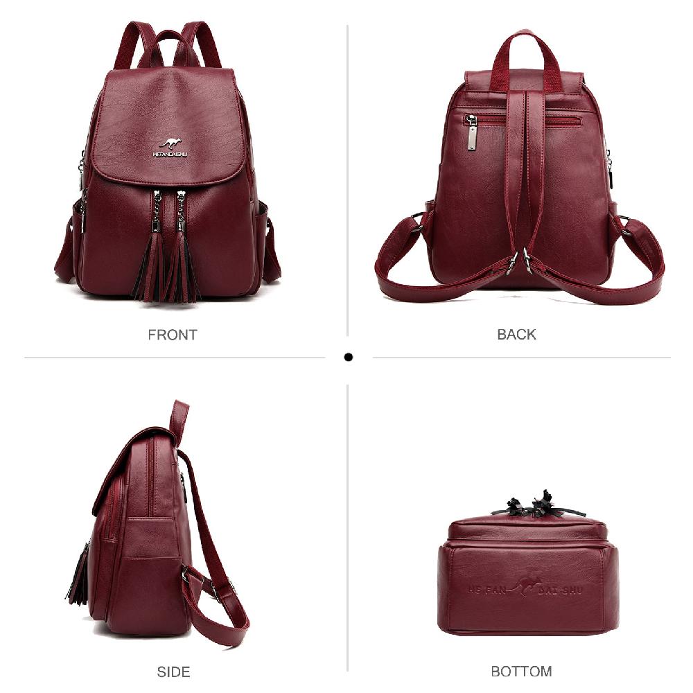 Nicole & Doris PU Leather Anti-theft Backpack