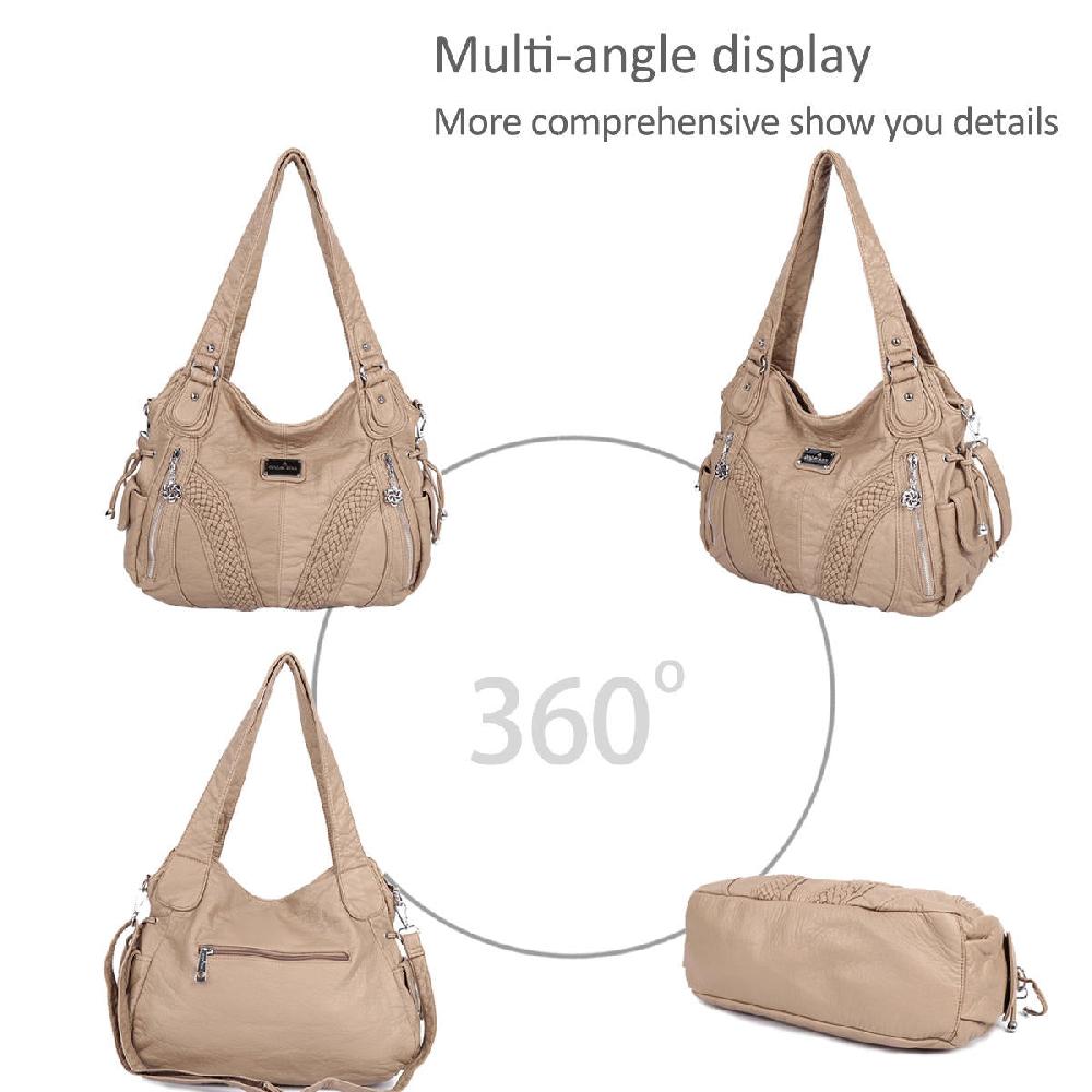 Nicole & Doris PU Leather Zip Front Tote Bag