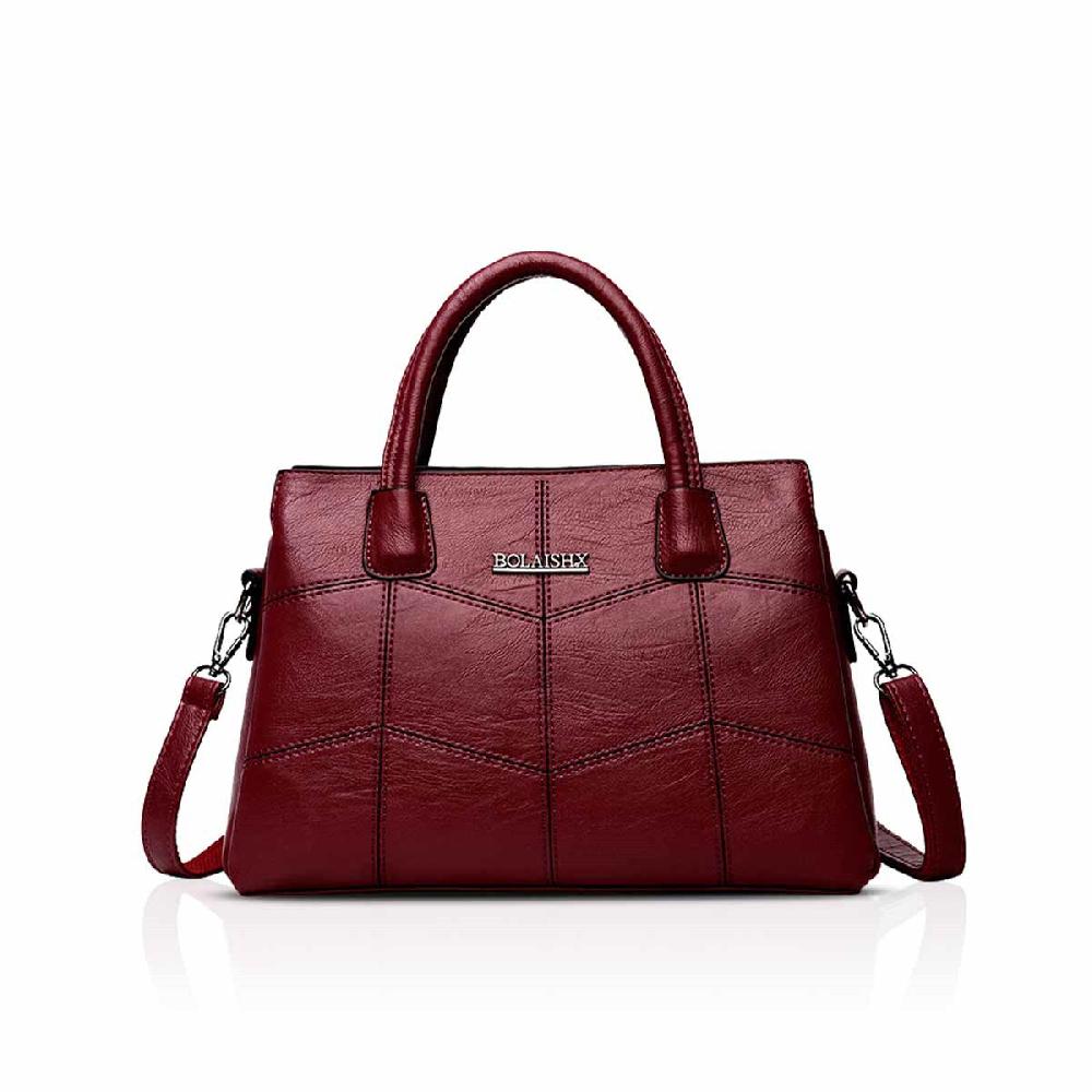 nicole & doris PU Plaid Single Colour Handbag