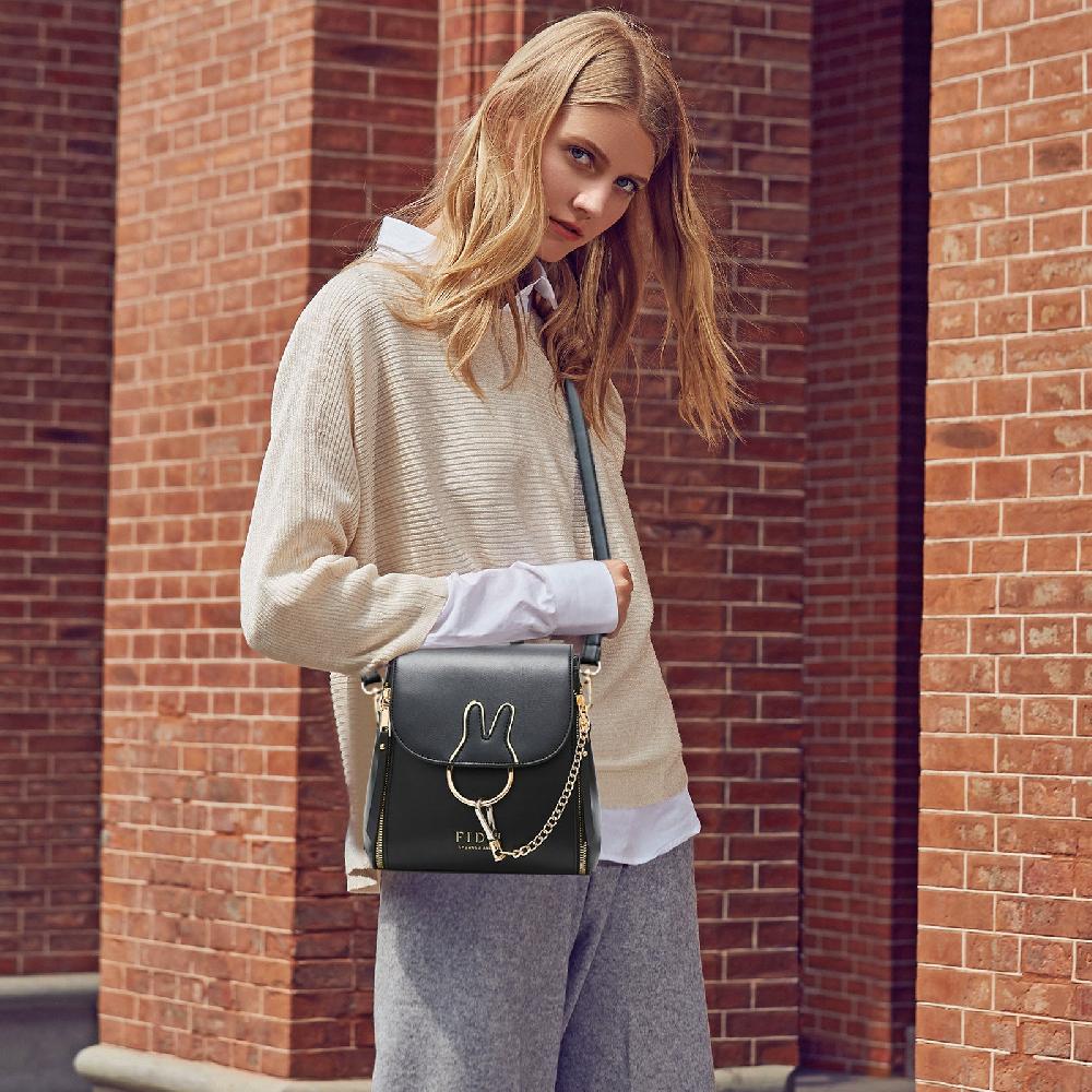 Nicole & Doris Rabbit Decor Chain Backpack