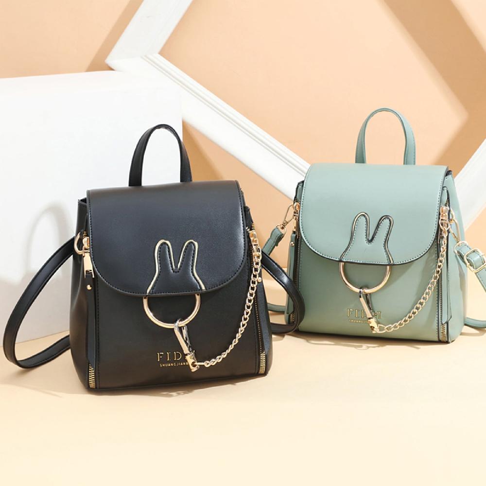 Nicole & Doris Rabbit Decor Chain Backpack