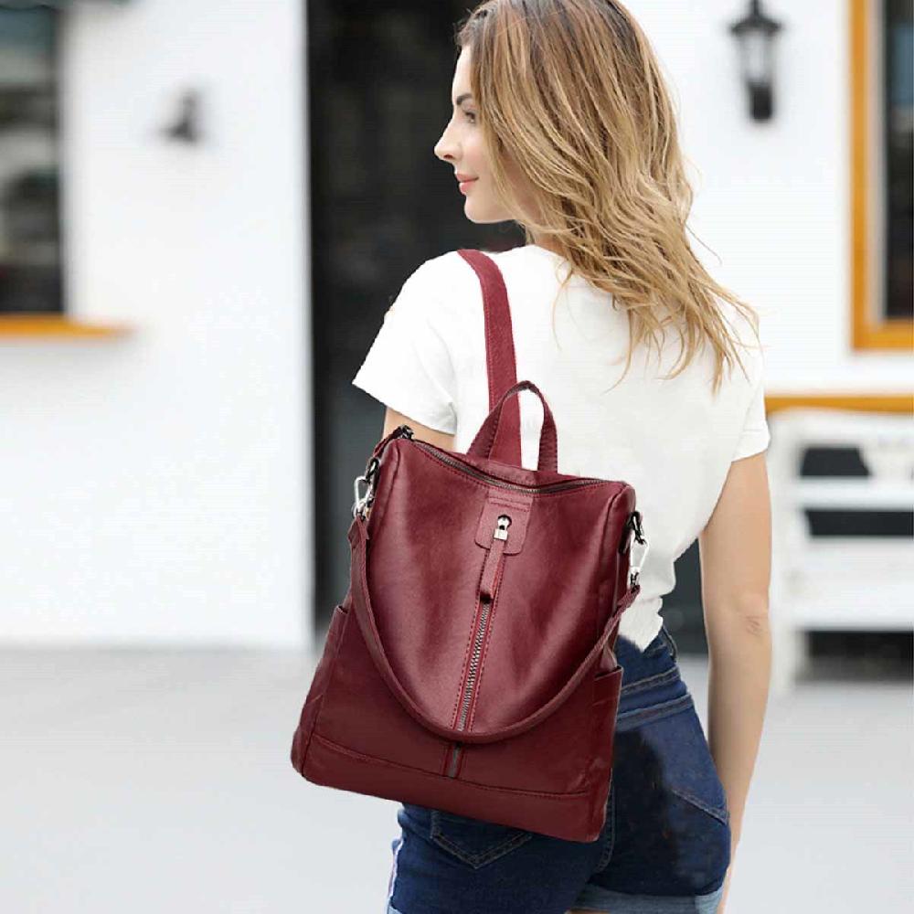 Nicole & Doris Retro Soft Leather Ladies Backpack