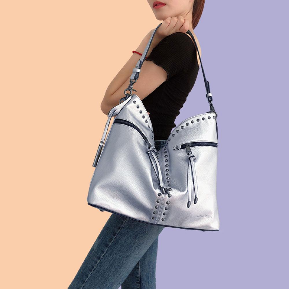 Nicole & Doris Rivets Decor Tote Bag