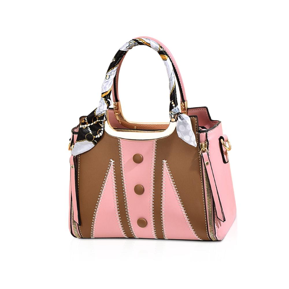 nicole & doris Silk Scarf Decor Two-Colour Handbag