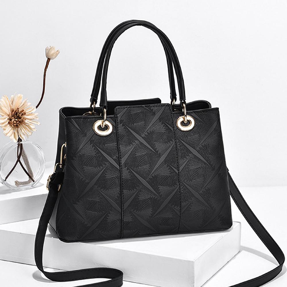 Nicole & Doris Single Colour Carved Pattern Handbag