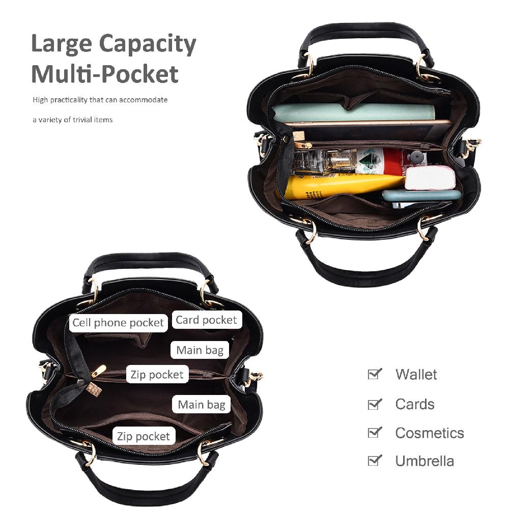 Nicole & Doris Single Colour Carved Pattern Handbag