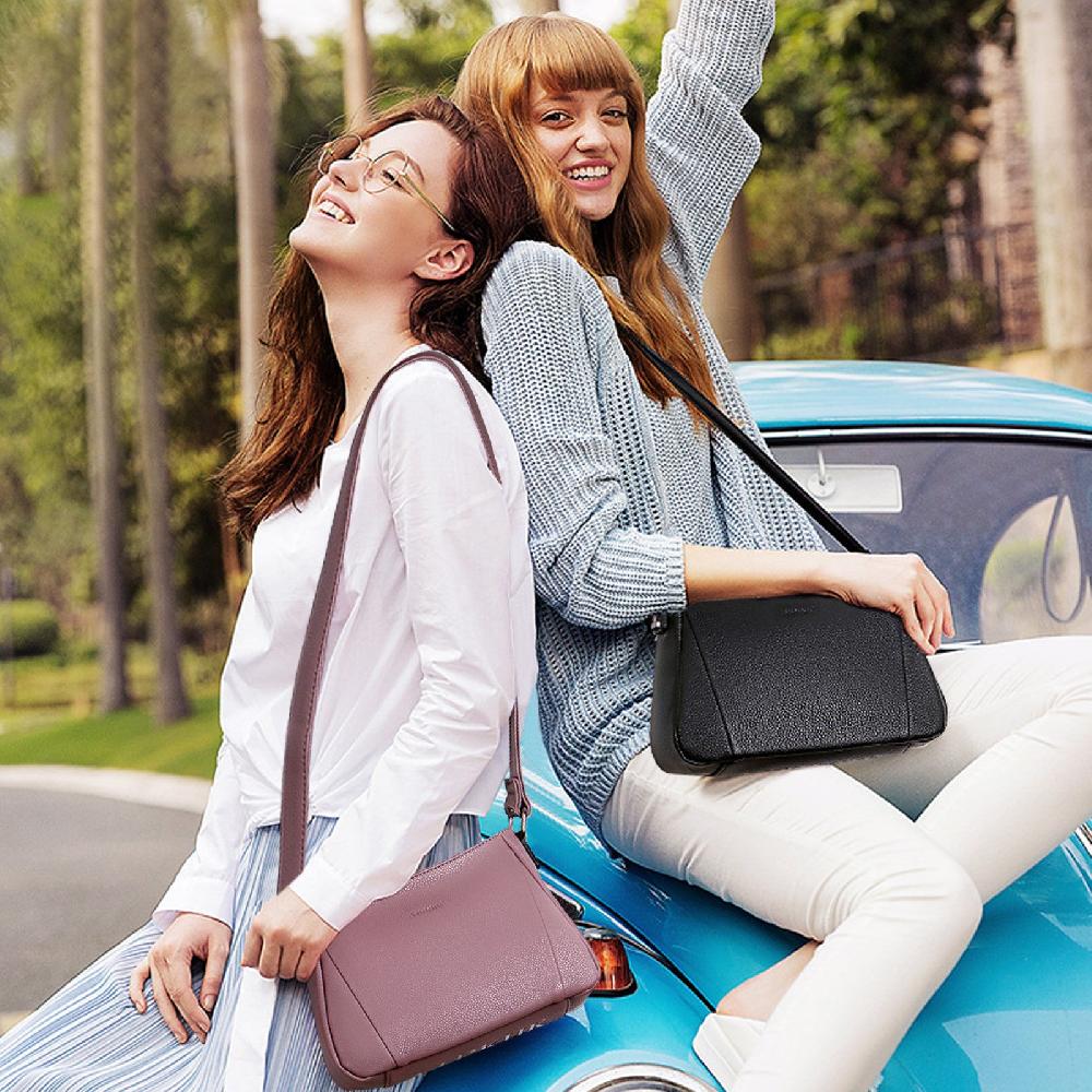 Nicole & Doris Single Colour Plain PU Messenger Bag