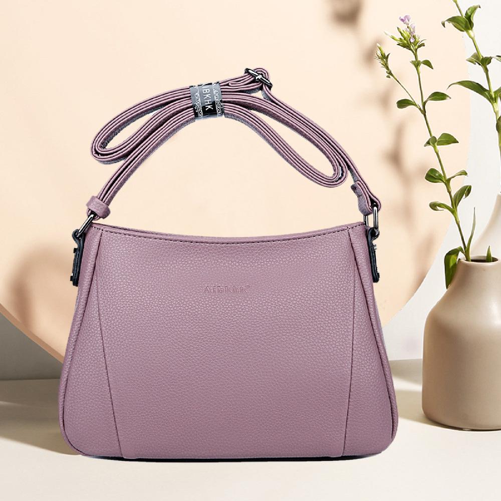 Nicole & Doris Single Colour Plain PU Messenger Bag