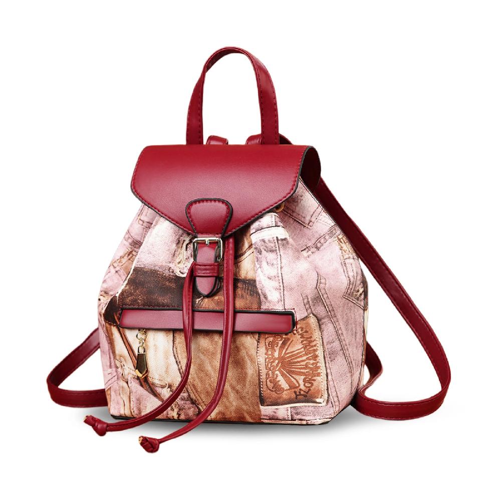 nicole & doris Small Vintage Backpack with Printed