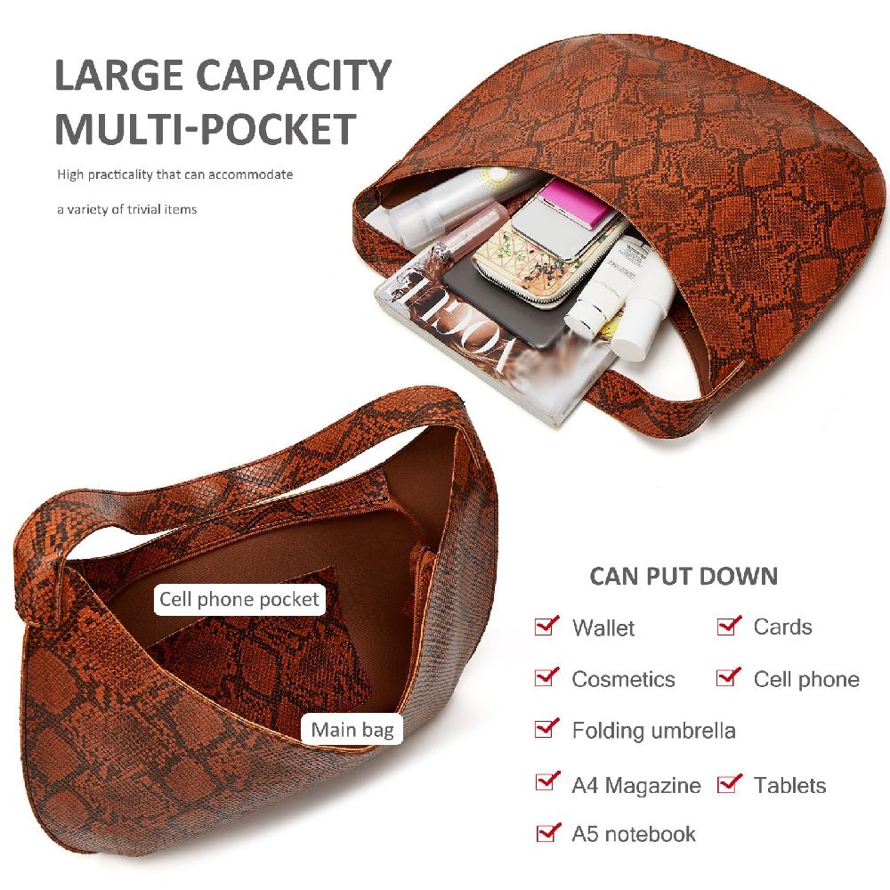 Nicole & Doris Snakeskin Pattern Hobo Bag