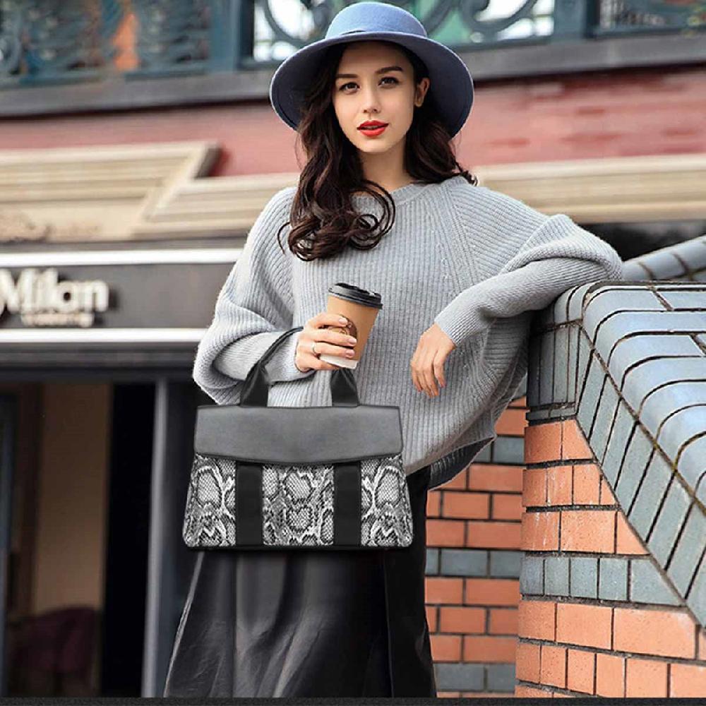 Nicole & Doris Snakeskin PU Leather Handbag