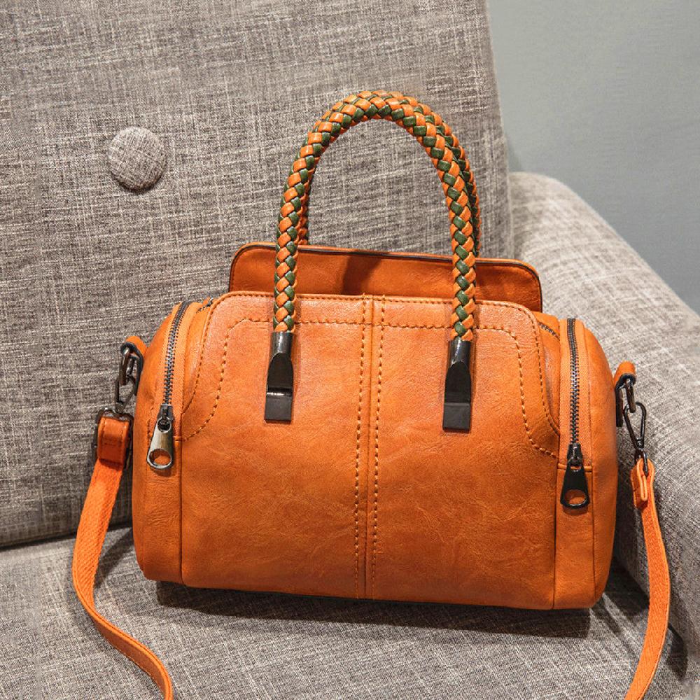 Nicole & Doris Soft PU Retro Boston Bag
