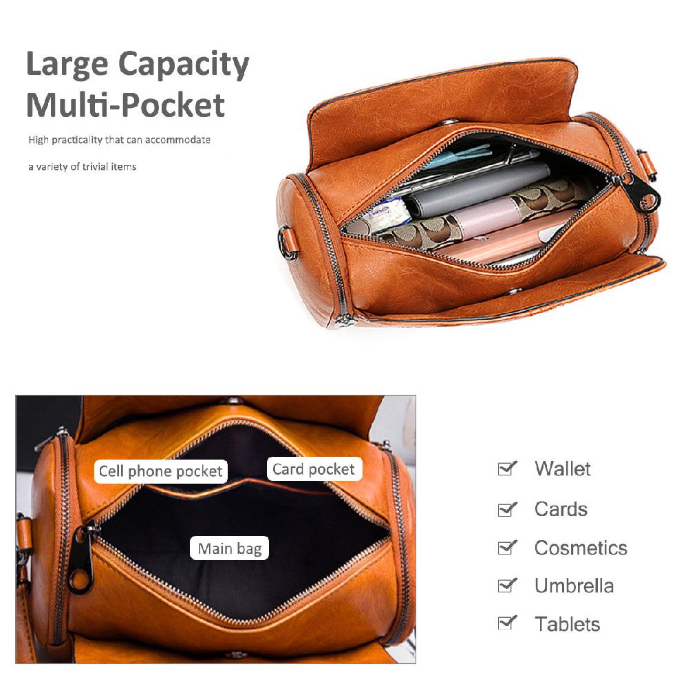 Nicole & Doris Soft PU Retro Boston Bag