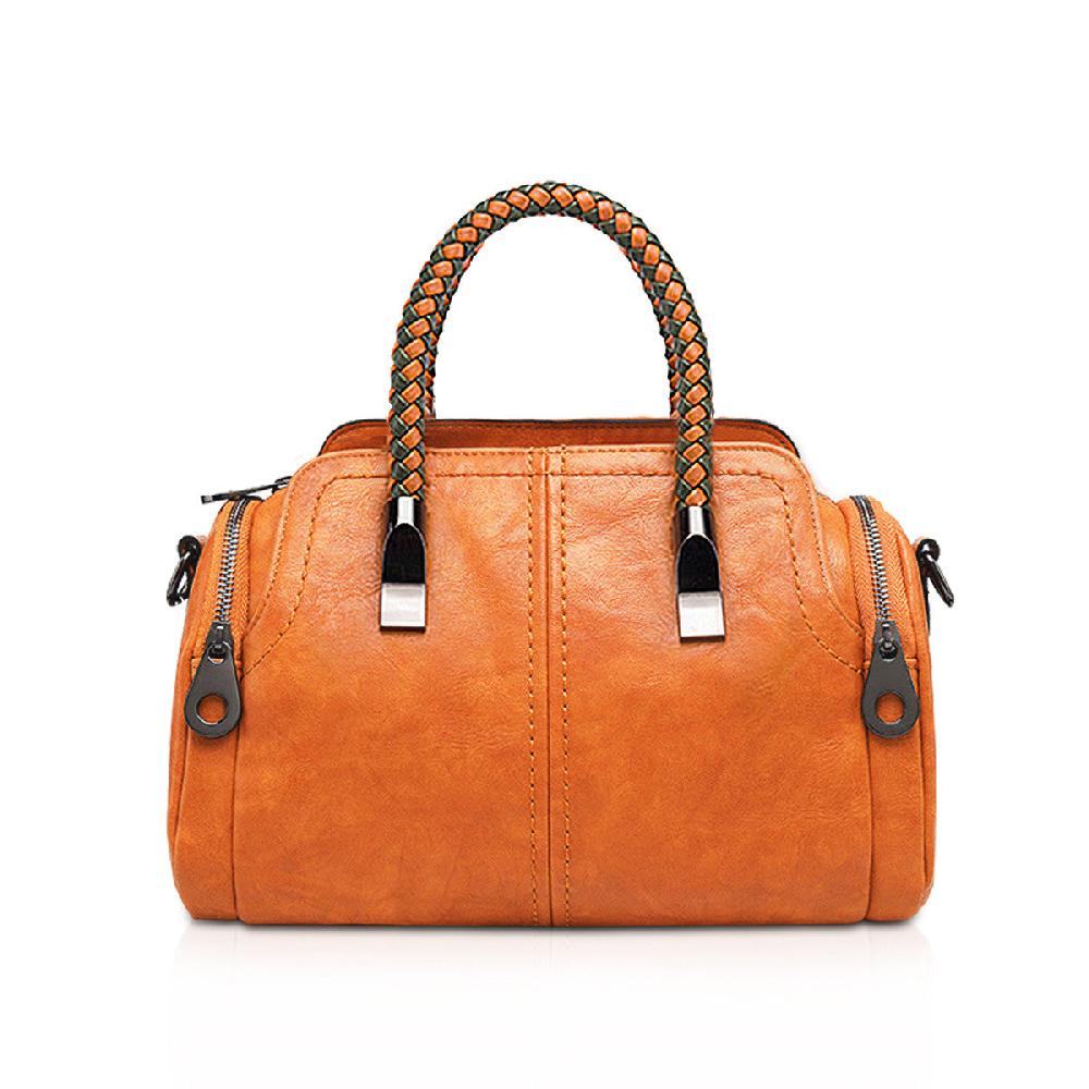 nicole & doris Soft PU Retro Boston Bag