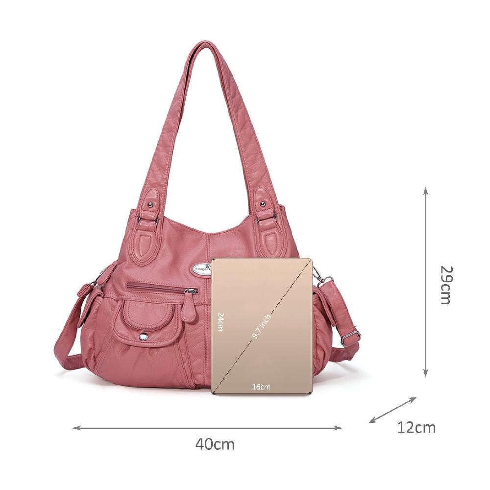 Nicole & Doris Soft Washed Leather Tote Bags