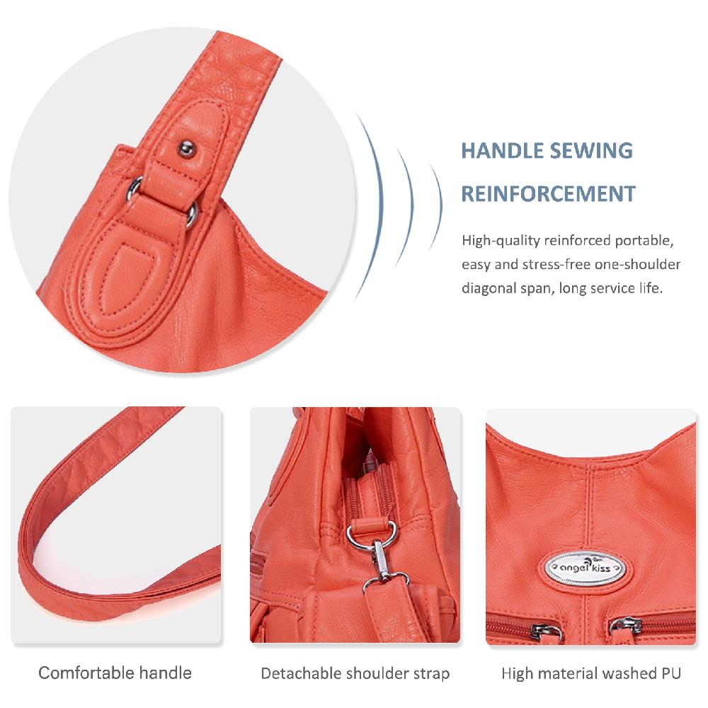 Nicole & Doris Soft Washed Leather Tote Bags