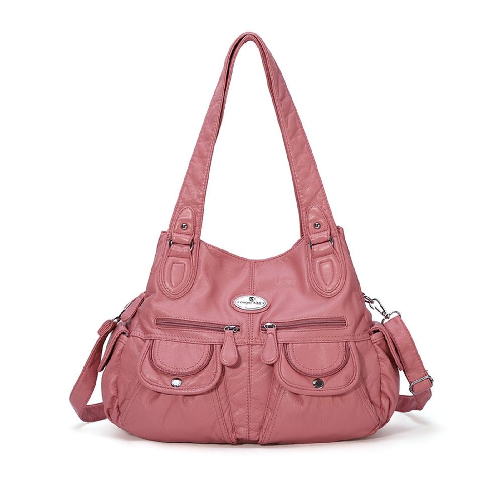 nicole & doris Soft Washed Leather Tote Bags