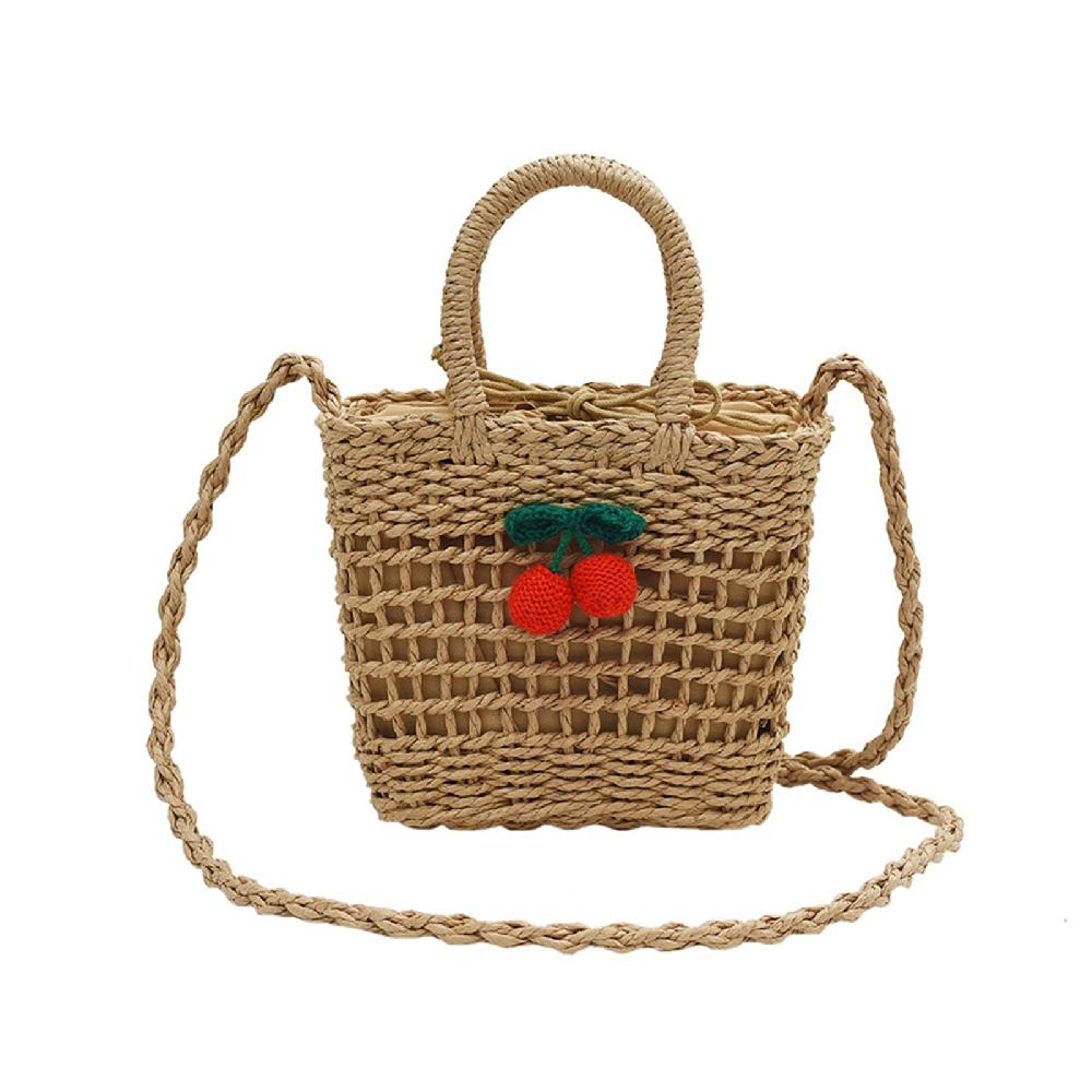 nicole & doris Straw Mini Rattan Bag Bucket Bag