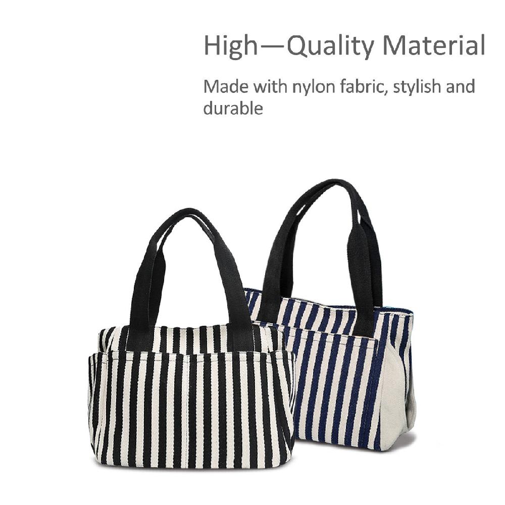 Nicole & Doris Stripe Canvas Tote Bag