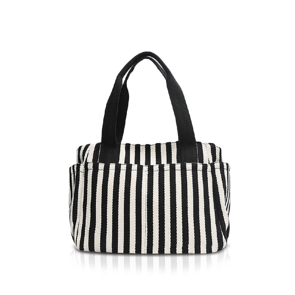 nicole & doris Stripe Canvas Tote Bag