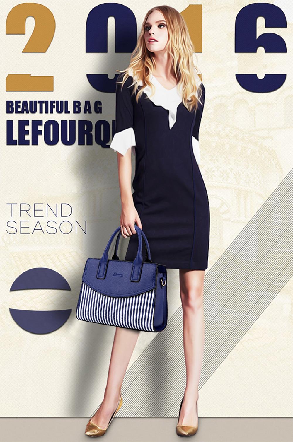 Nicole & Doris NICOLE&DORIS Women's Elegant Stripe PU Handbag