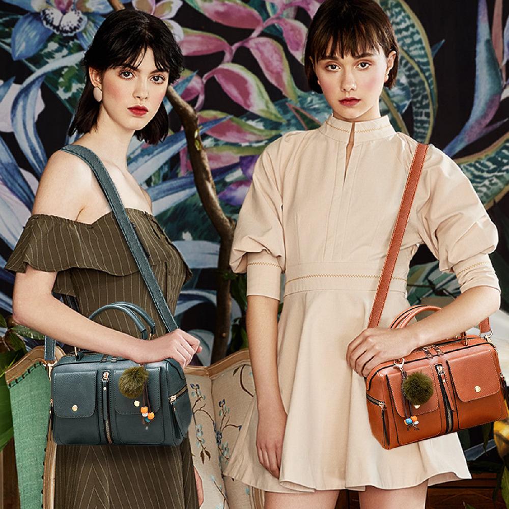 Nicole & Doris Pom Pom Decor Multi Pockets Messenger Bag